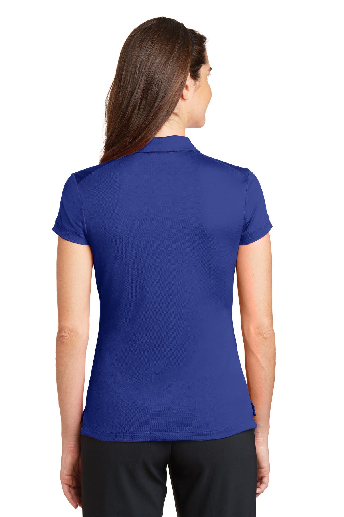 Deep Royal Blu Nike Women's Dri-FIT Solid Icon Pique Modern Fit Polo. 746100 plain
