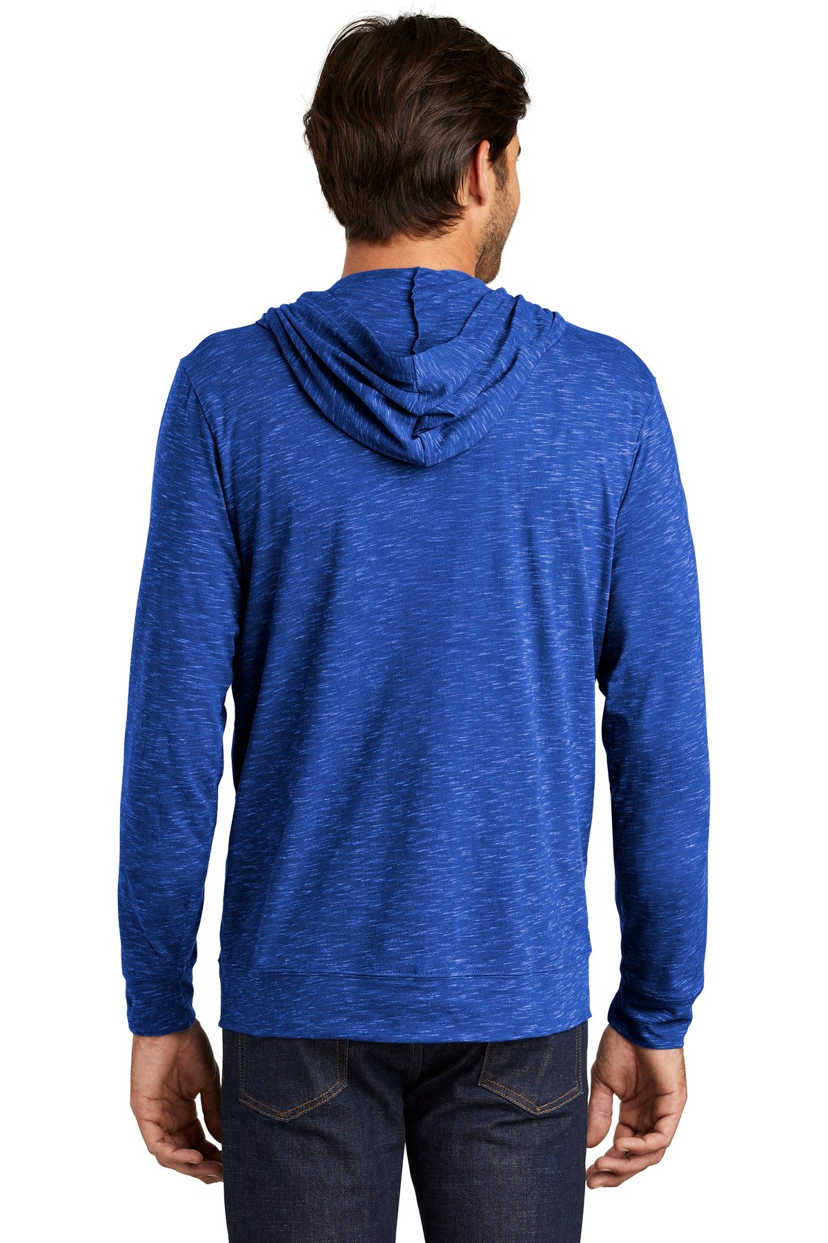 Deep Royal District Medal Full-Zip Hoodie. DT565 plain