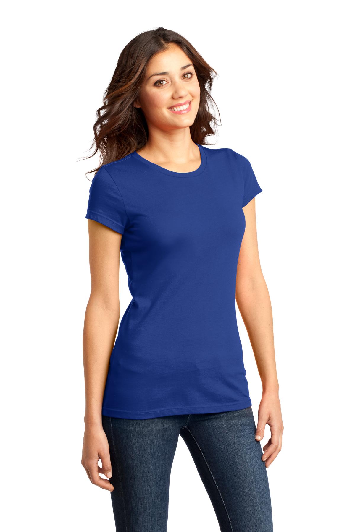 Deep Royal District Women's Fitted Very Important Tee . DT6001 plain
