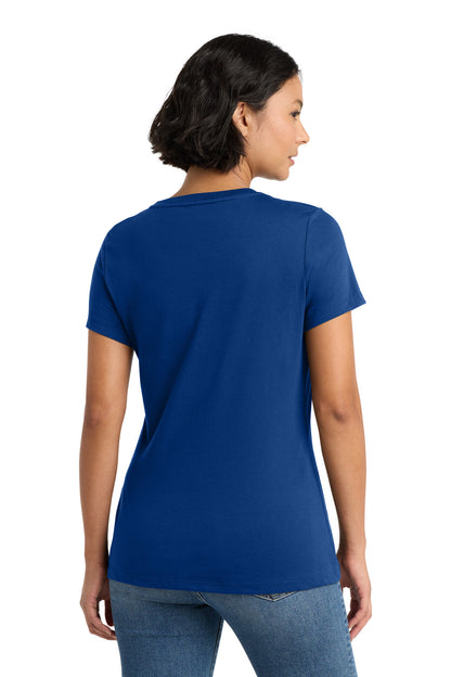 Deep Royal District Women's Perfect Weight Tee. DM104L plain