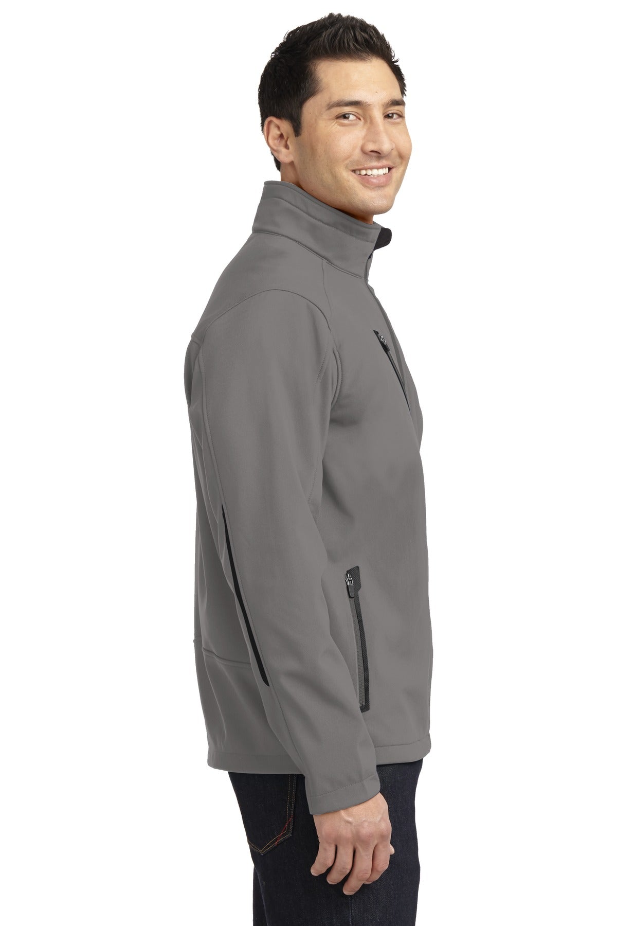 Deep Smoke Port Authority Welded Soft Shell Jacket. J324 plain