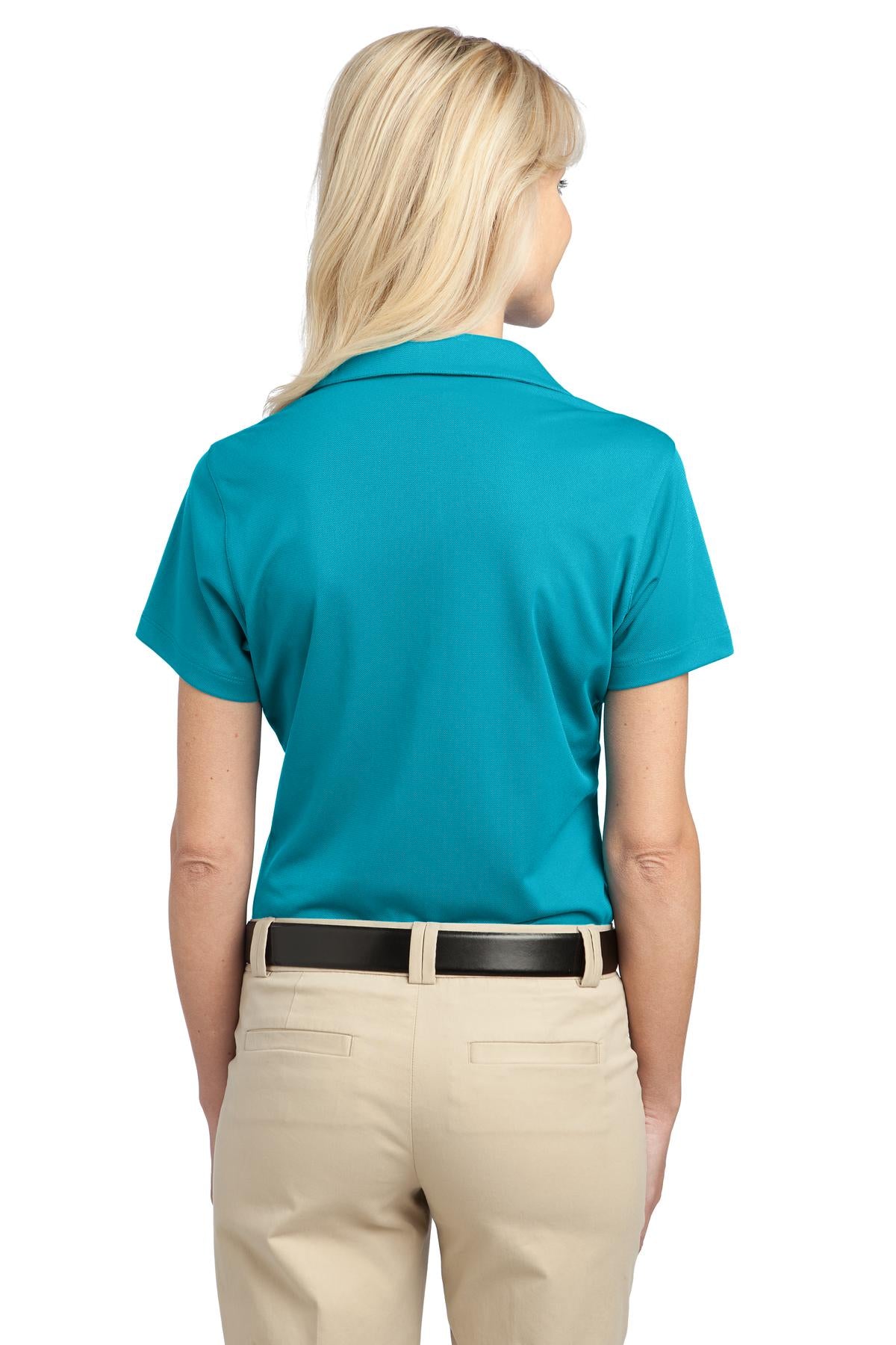 Deep Teal Blue Port Authority Women's Tech Pique Polo. L527 plain