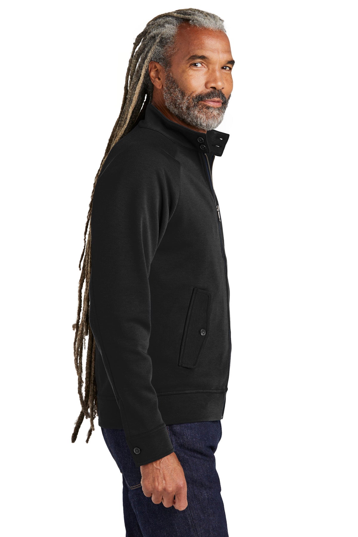 DeepBlack Brooks Brothers Double-Knit Full-Zip BB18210 plain