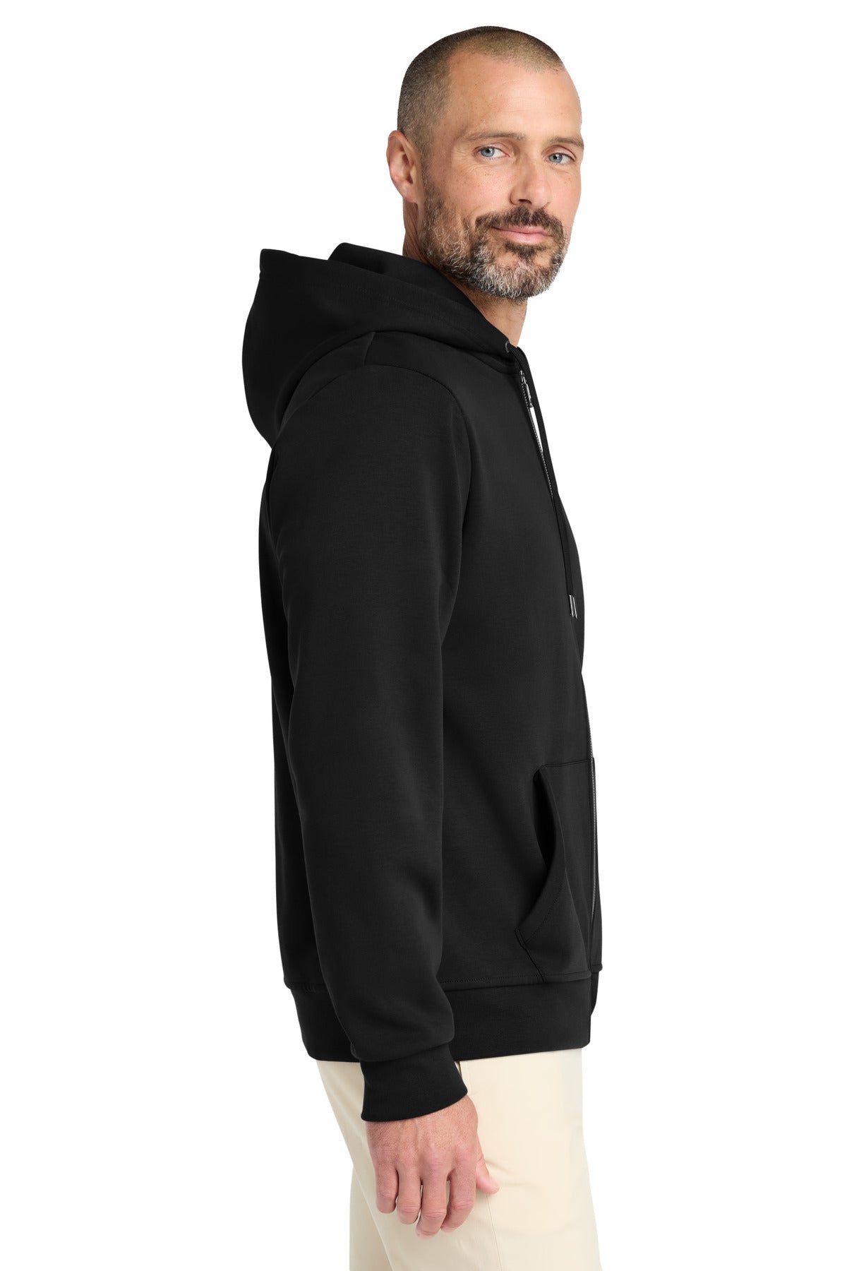 DeepBlack Brooks Brothers Double-Knit Full-Zip Hoodie BB18208 plain
