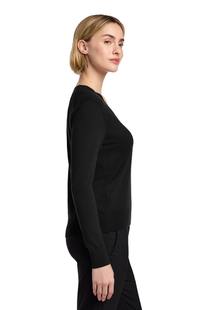 DeepBlack Brooks Brothers Women's Cotton Stretch V-Neck Sweater BB18401 plain