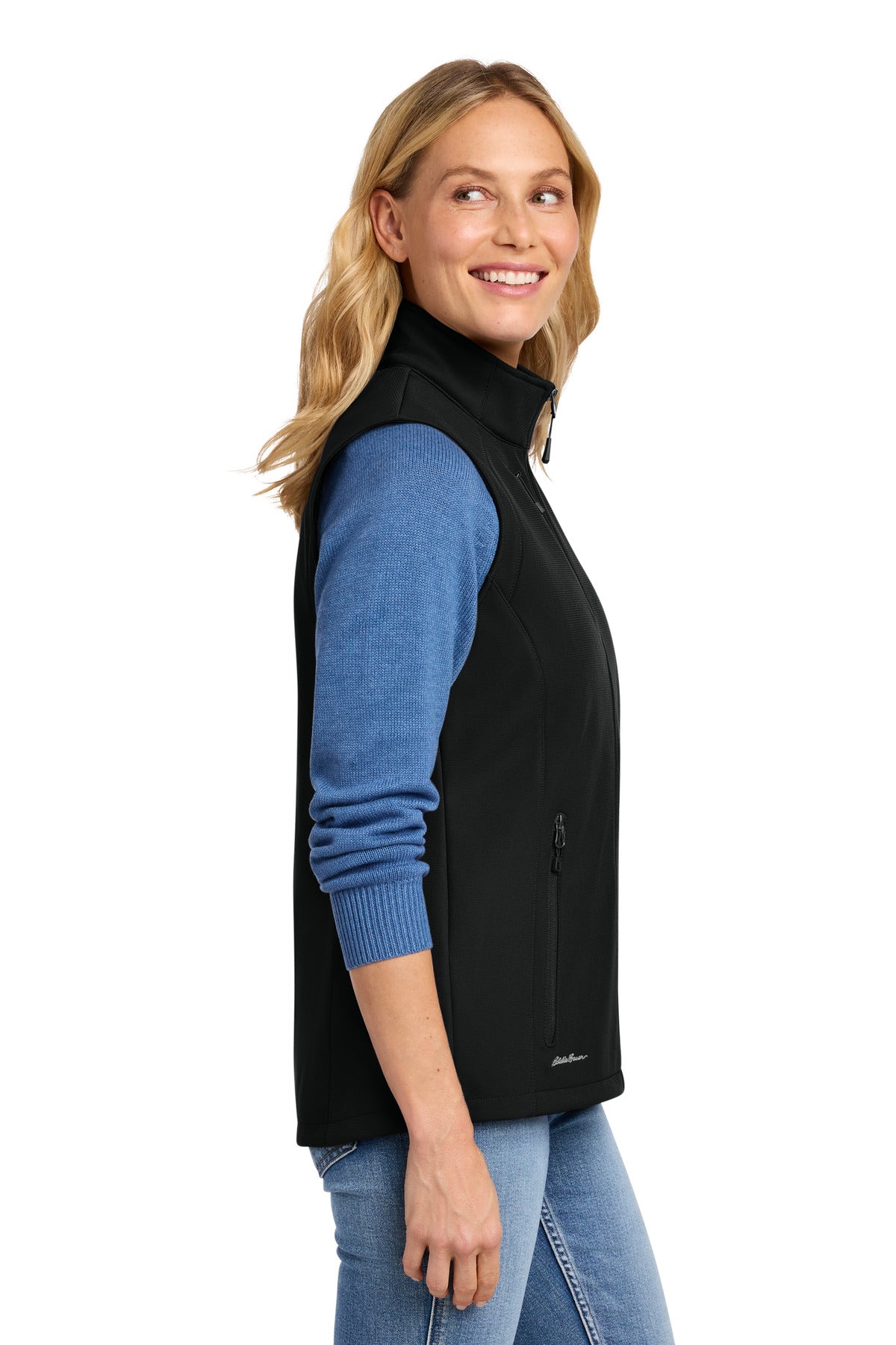 DeepBlack Eddie Bauer Women's Stretch Soft Shell Vest EB547 plain