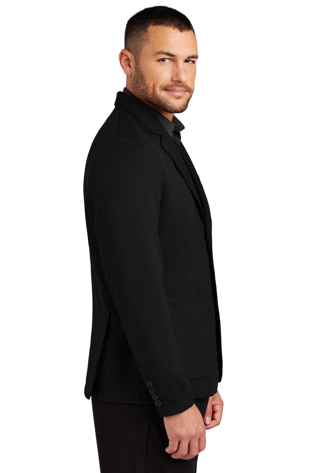 DeepBlack Mercer+Mettle Relaxed Knit Blazer MM3030 plain
