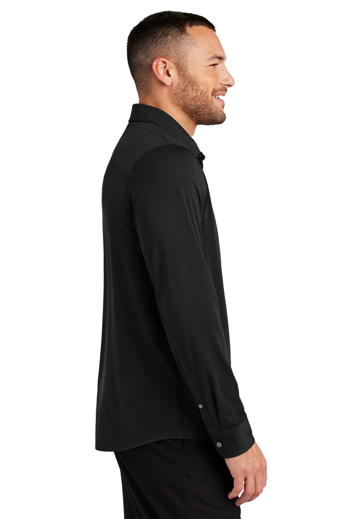 DeepBlack Mercer+Mettle Stretch Jersey Long Sleeve Shirt MM1018 plain