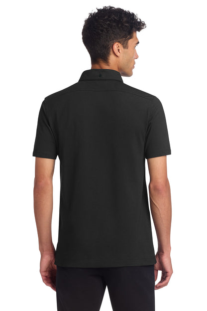 DeepBlack Mercer+Mettle Stretch Pique Full-Button Polo MM1006 plain
