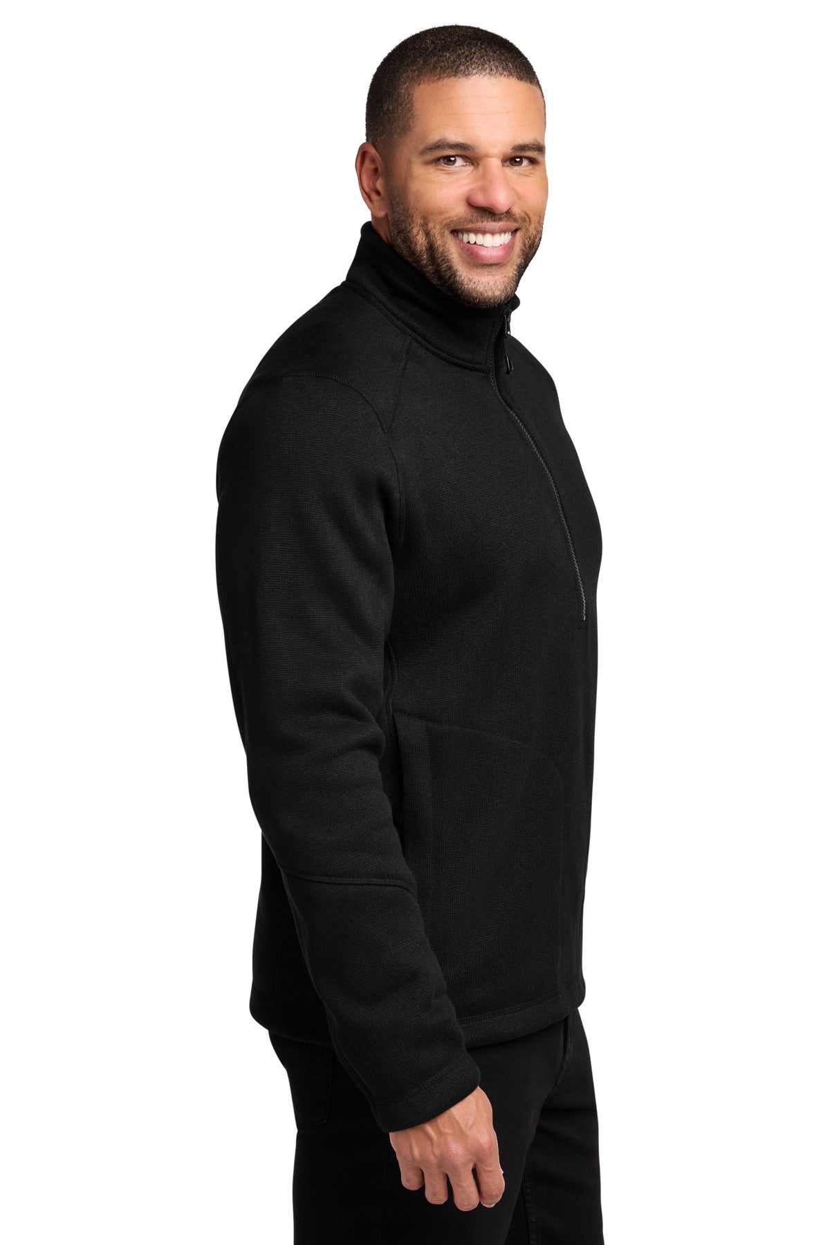 DeepBlack Port Authority Arc Sweater Fleece 1/4-Zip F426 plain