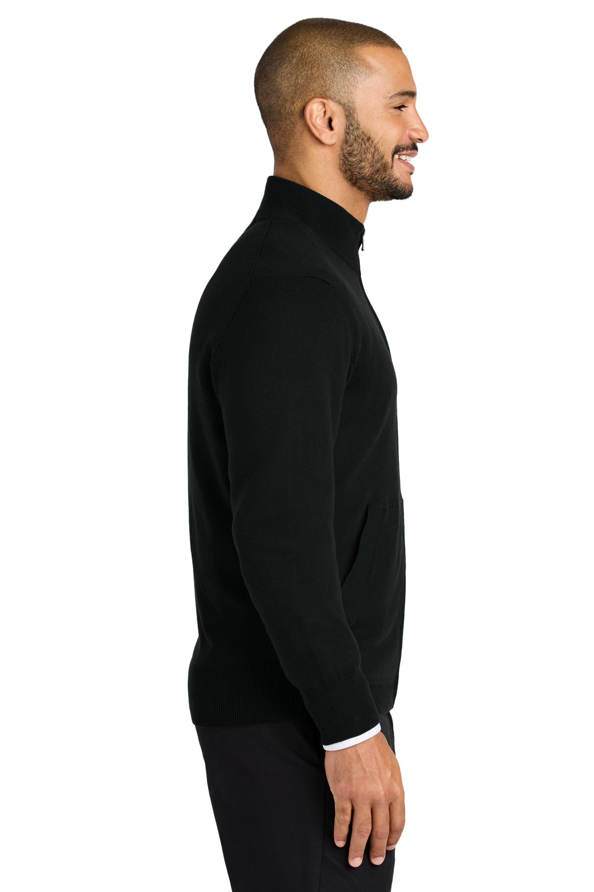 DeepBlack Port Authority Easy Care Full-Zip Sweater SW2901 plain