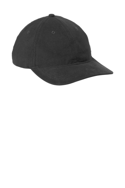 DeepBlack Port Authority Light Corduroy Dad Cap C973 plain