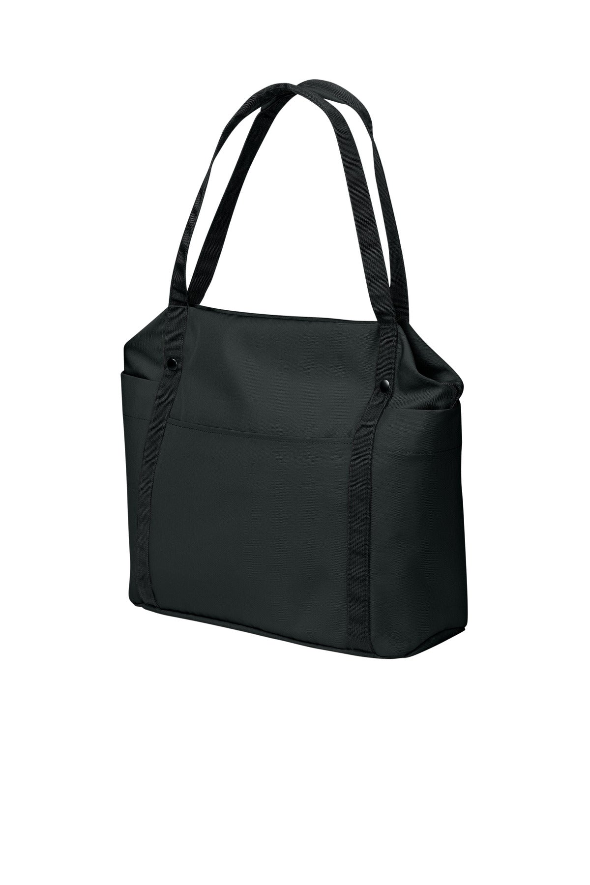 DeepBlack Port Authority Matte Oxford Tote BG472 plain
