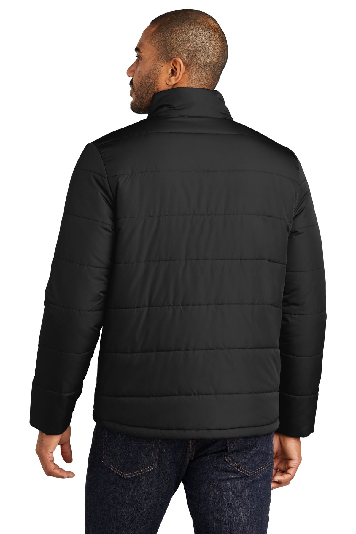 DeepBlack Port Authority Puffer Jacket J852 plain