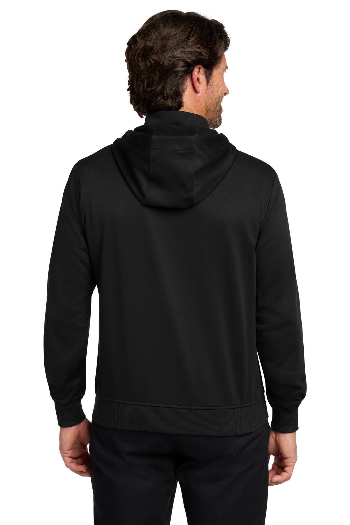 DeepBlack Port Authority Smooth Fleece Hooded Jacket F814 plain