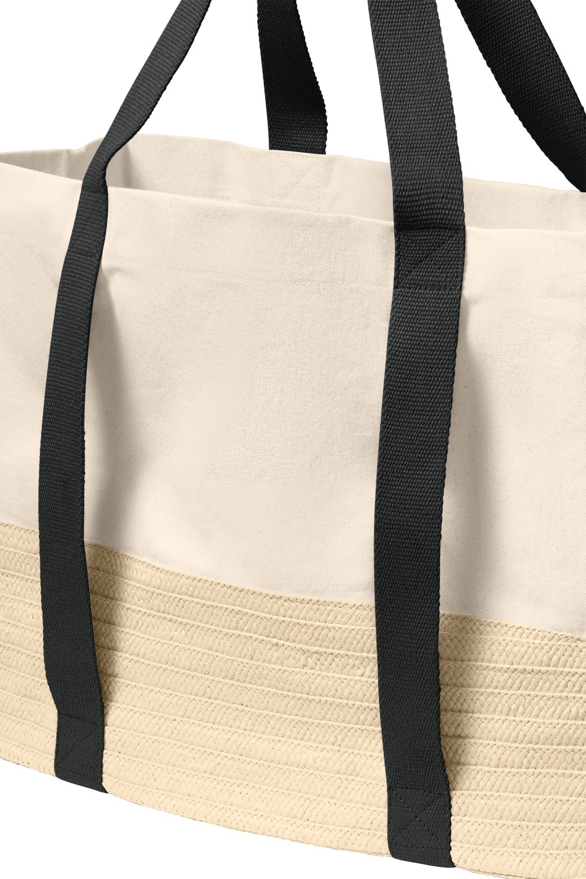 DeepBlack Port Authority Straw Market Tote BG450 plain