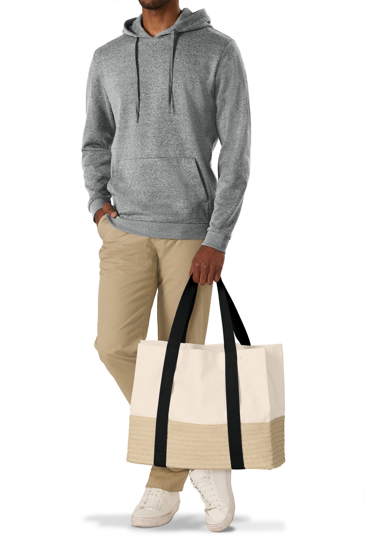 DeepBlack Port Authority Straw Market Tote BG450