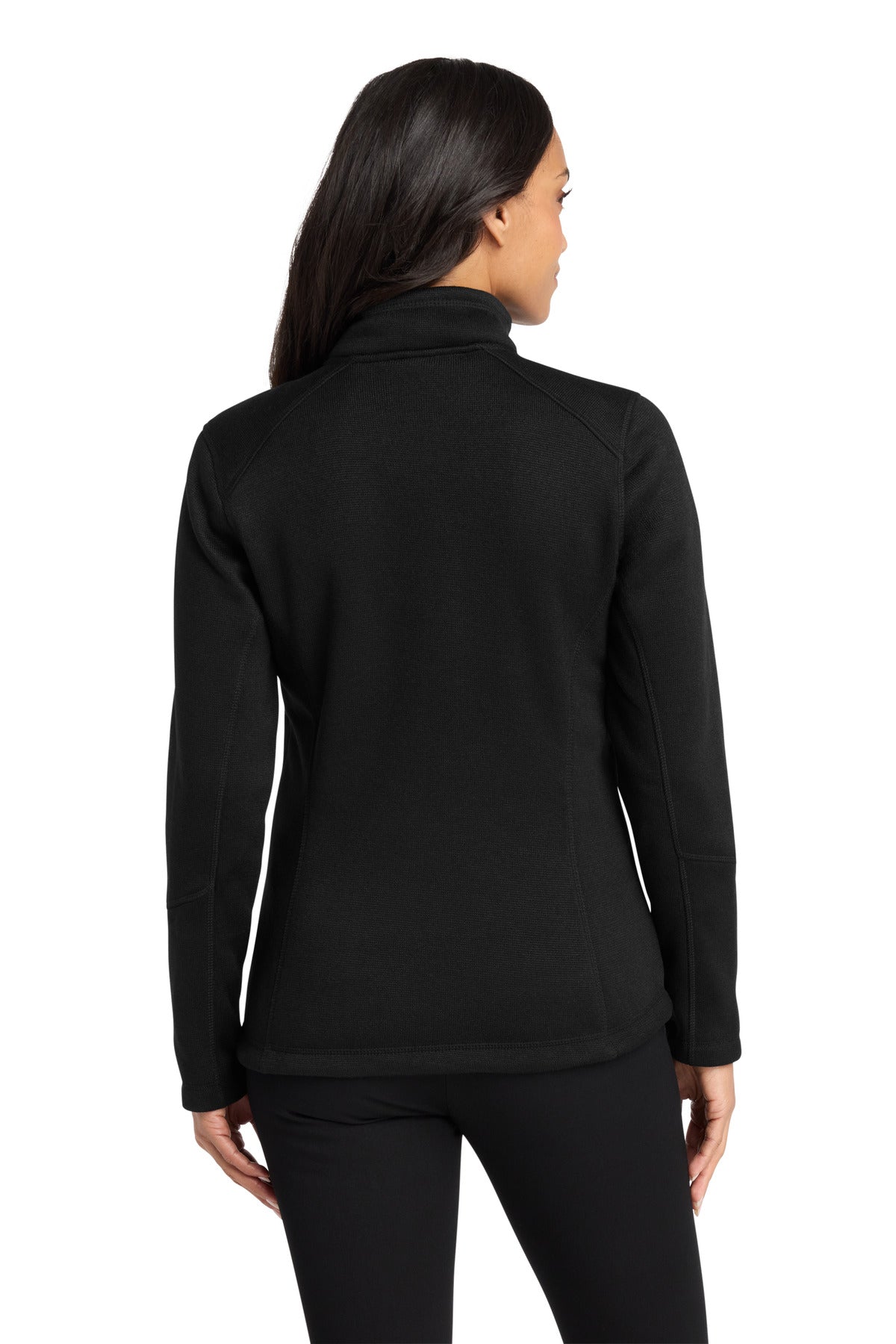 DeepBlack Port Authority Women's Arc Sweater Fleece Jacket L428 plain