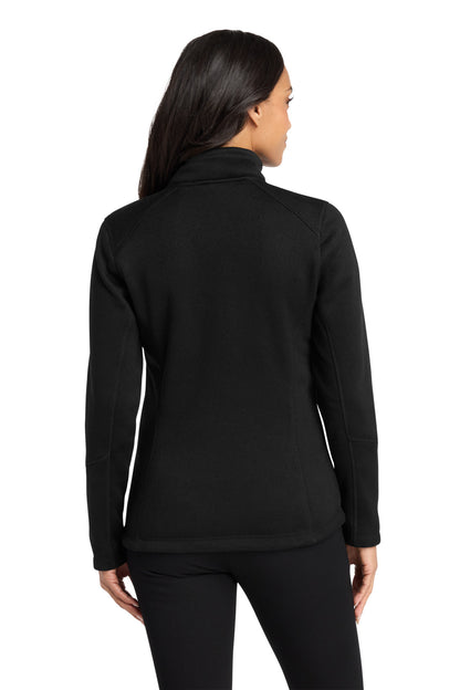 DeepBlack Port Authority Women's Arc Sweater Fleece Jacket L428 plain