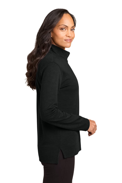 DeepBlack Port Authority Women's Breakwater 1/4-Zip LK821 plain