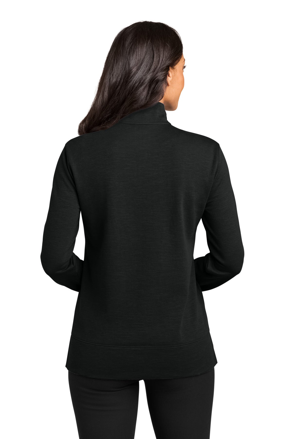 DeepBlack Port Authority Women's Breakwater 1/4-Zip LK821 plain