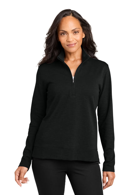 DeepBlack Port Authority Women's Breakwater 1/4-Zip LK821 plain