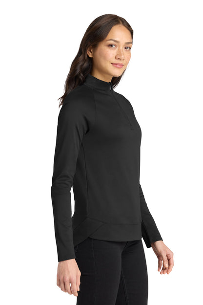 DeepBlack Port Authority Women's C-FREE Cypress 1/4-Zip LK870 plain