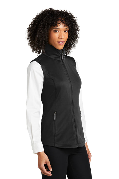 DeepBlack Port Authority Women's Collective Smooth Fleece Vest L906 plain
