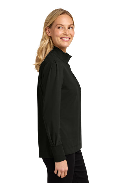 DeepBlack Port Authority Women's Fairway Stretch 1/4-Zip LK829 plain