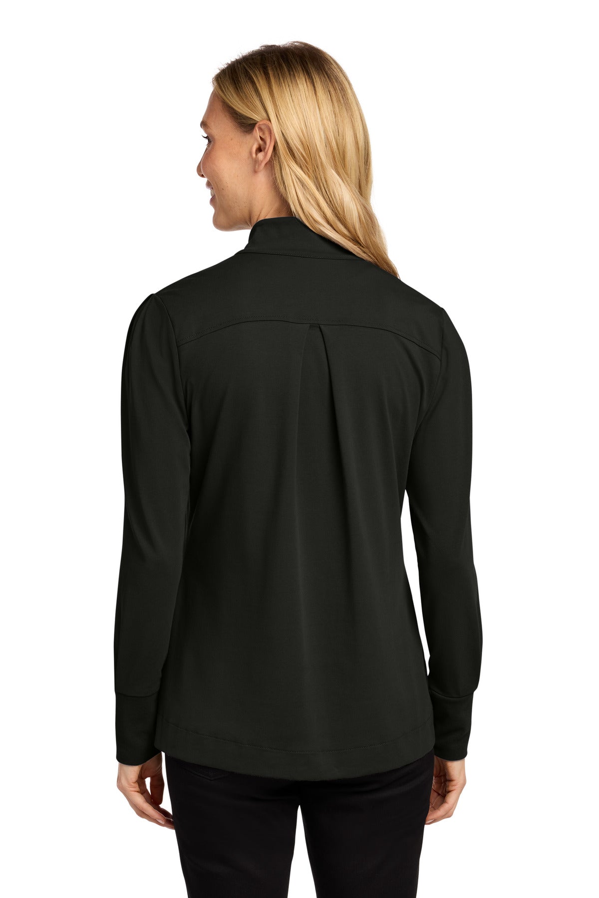 DeepBlack Port Authority Women's Fairway Stretch 1/4-Zip LK829 plain