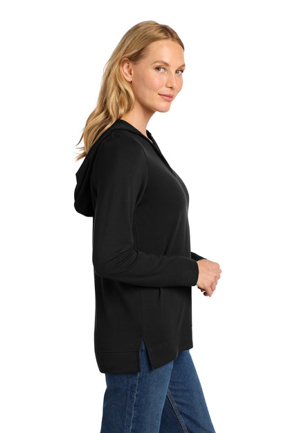 DeepBlack Port Authority Women's Microterry Pullover Hoodie LK826 plain