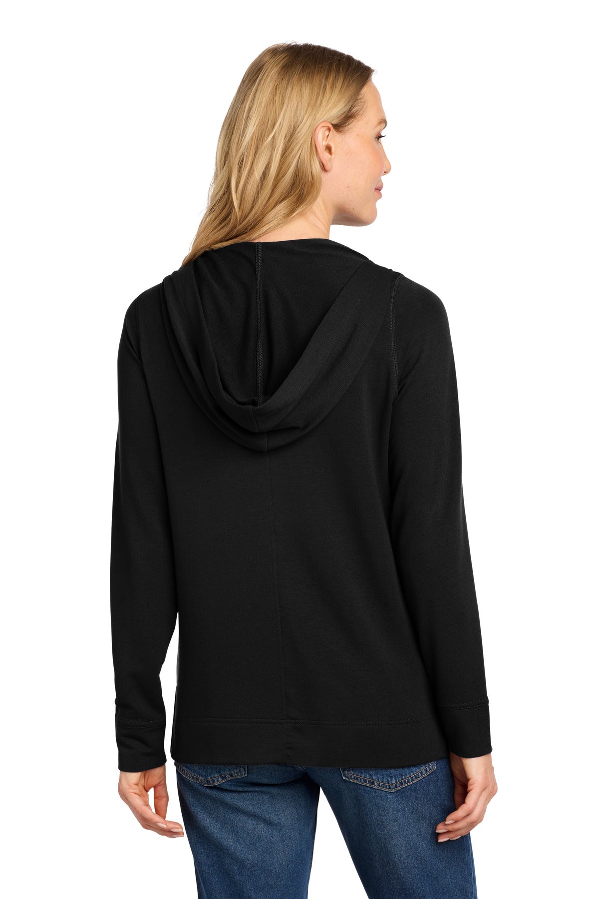 DeepBlack Port Authority Women's Microterry Pullover Hoodie LK826 plain