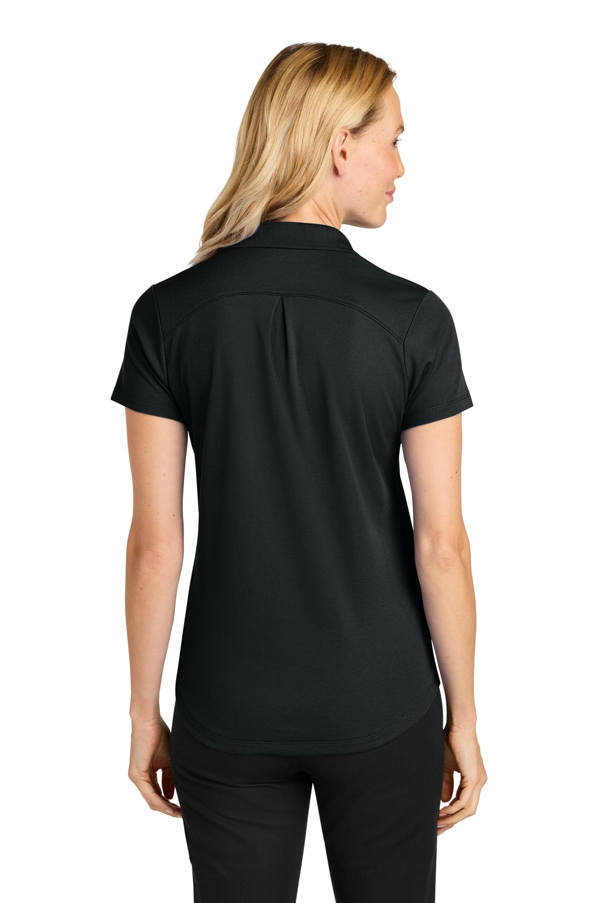 DeepBlack Port Authority Women's Plaited Pique Polo LK620 plain