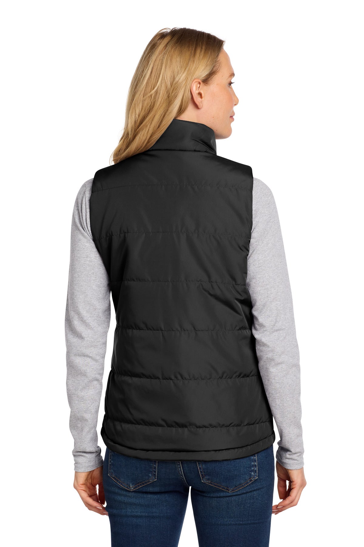 DeepBlack Port Authority Women's Puffer Vest L853 plain