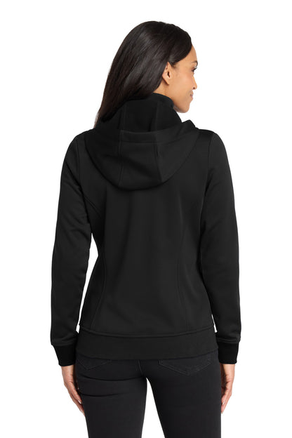 DeepBlack Port Authority Women's Smooth Fleece Hooded Jacket L814 plain