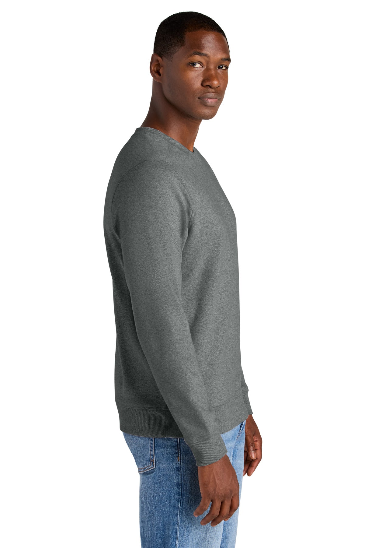 DeepGreyHt District Re-Fleece Crew DT8104 plain