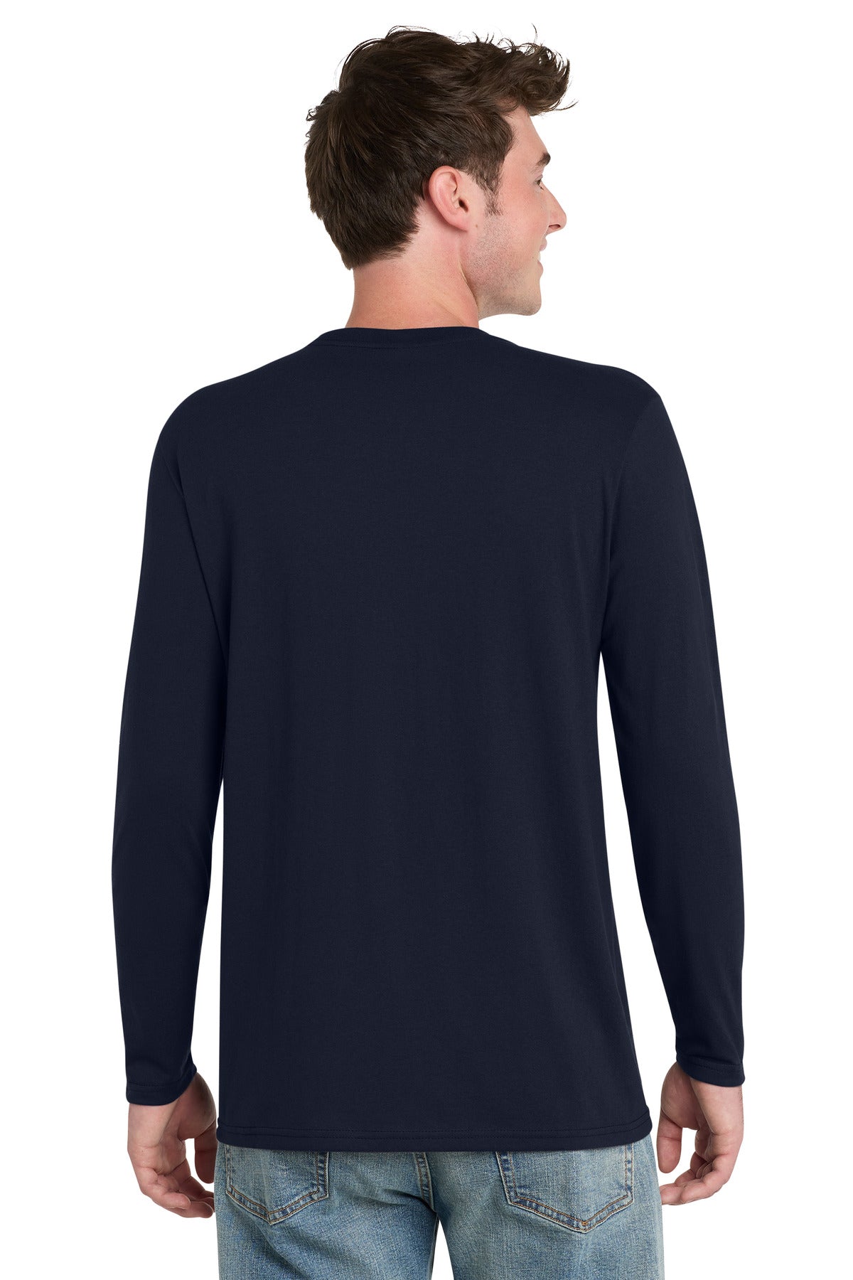 DeepNavy Port & Co Tri-Blend Long Sleeve Tee. PC330LS plain