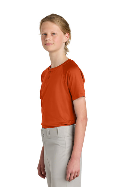 DeepOrange Sport-Tek Youth PosiCharge Competitor 2-Button Henley YST359 plain
