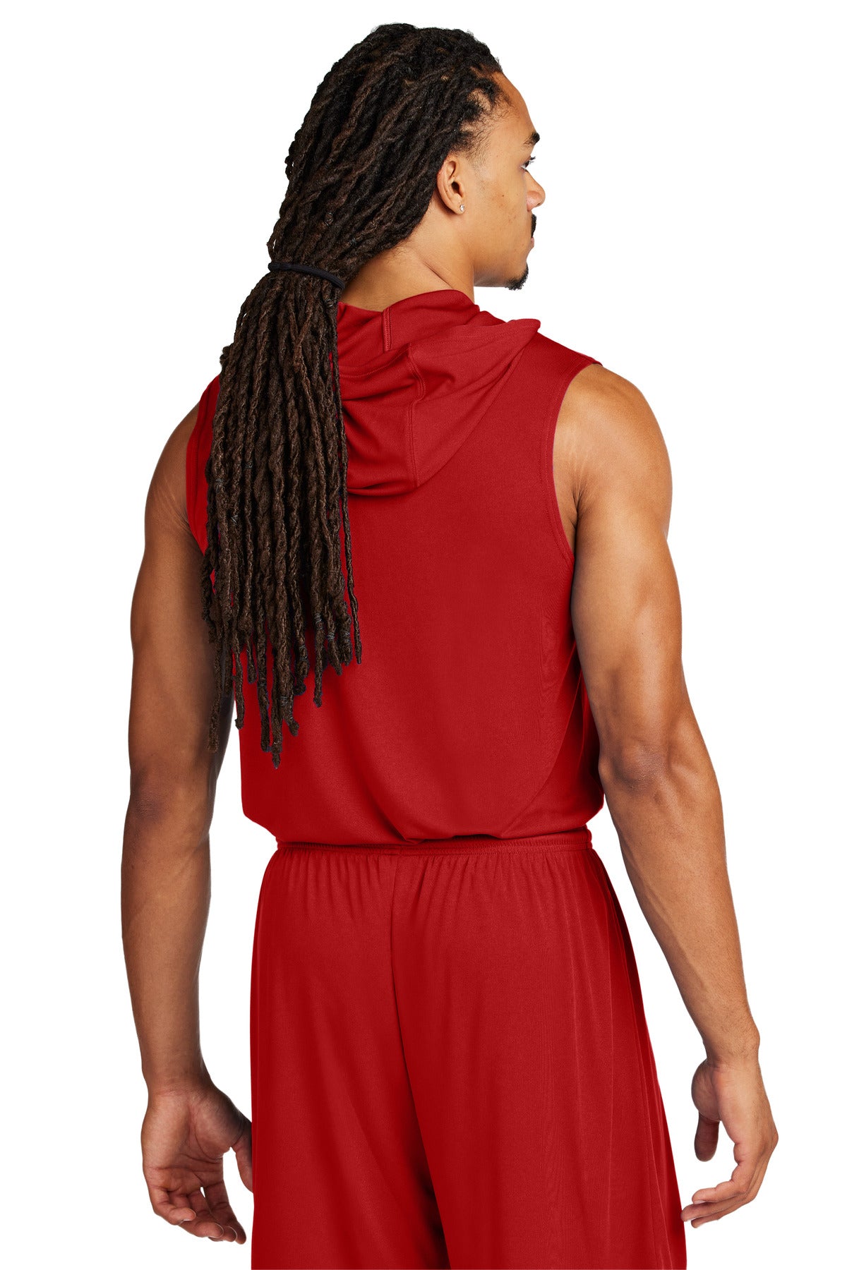 DeepRed Sport-Tek Competitor Sleeveless Hoodie ST352H plain