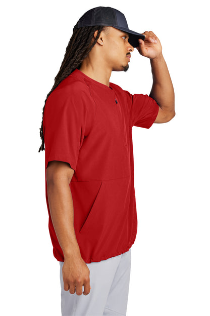 DeepRed Sport-Tek Repeat 1/2-Zip Short Sleeve Jacket JST489 plain