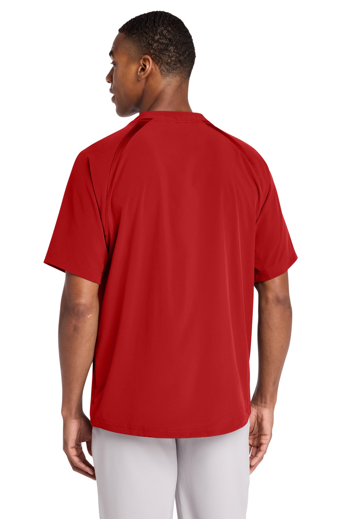 DeepRed Sport-Tek Repeat 1/2-Zip Short Sleeve Jacket JST489