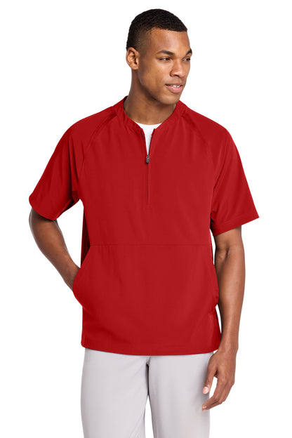 DeepRed Sport-Tek Repeat 1/2-Zip Short Sleeve Jacket JST489