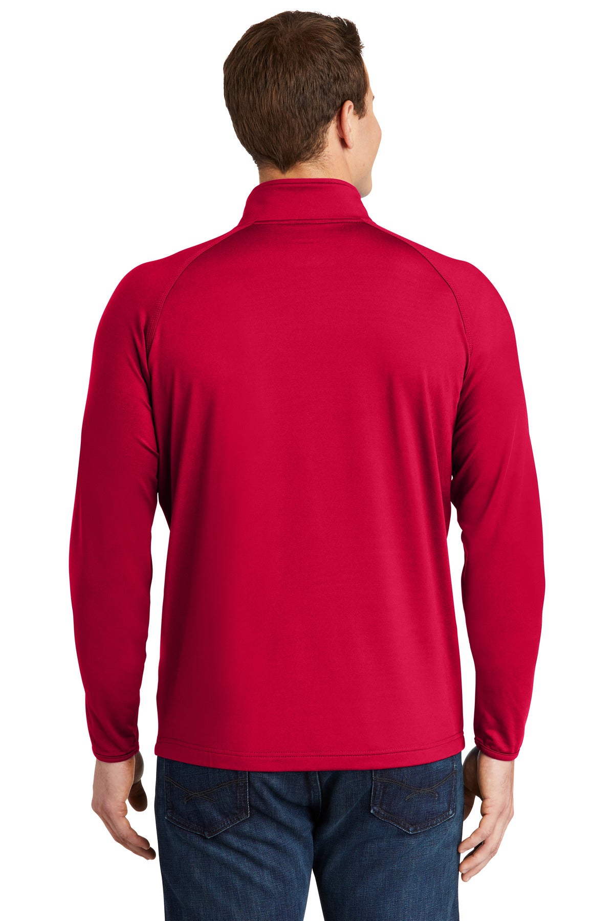 DeepRed Sport-Tek Sport-Wick Stretch 1/4-Zip Pullover. ST850 plain