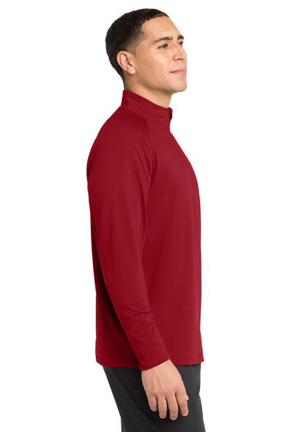 DeepRed Sport-Tek Sport-Wick Stretch 1/4-Zip Pullover. ST850 plain