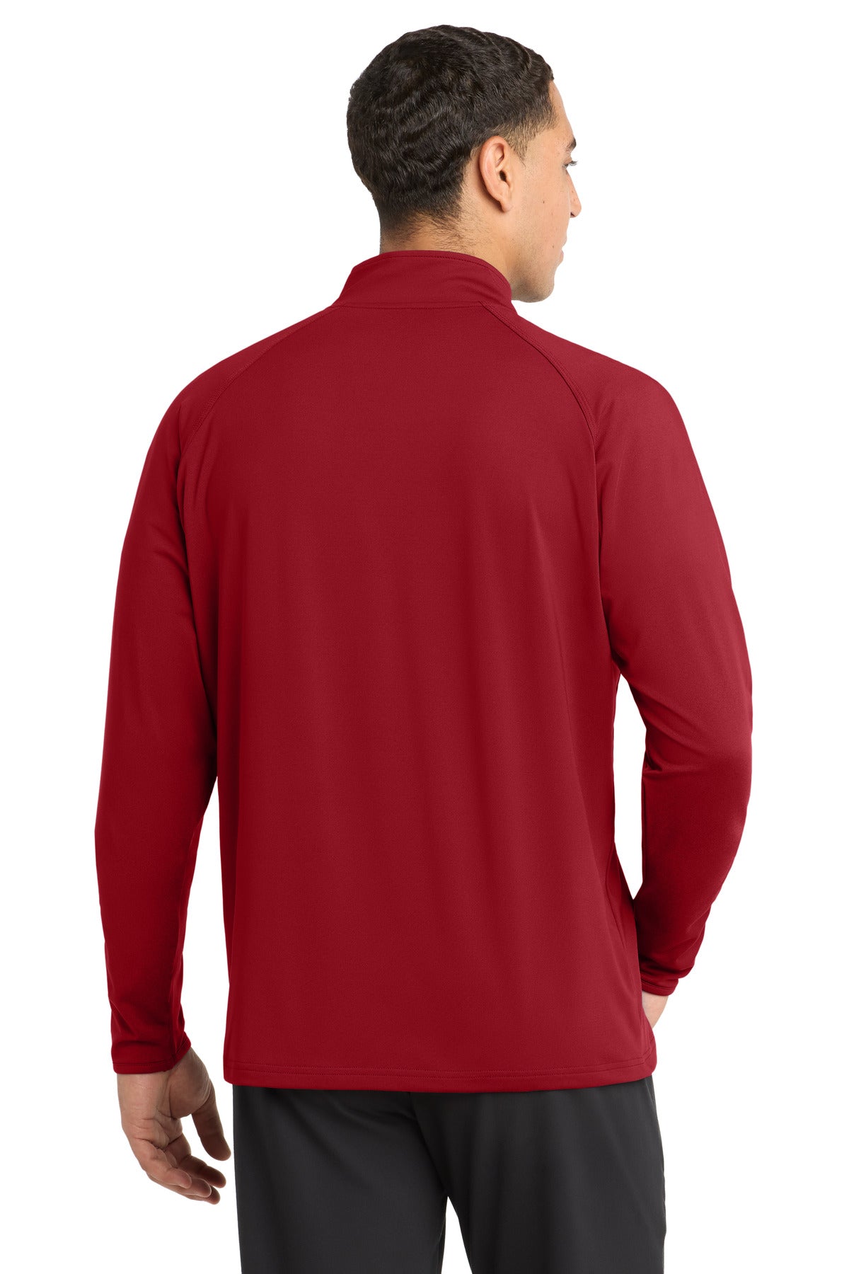 DeepRed Sport-Tek Sport-Wick Stretch 1/4-Zip Pullover. ST850 plain
