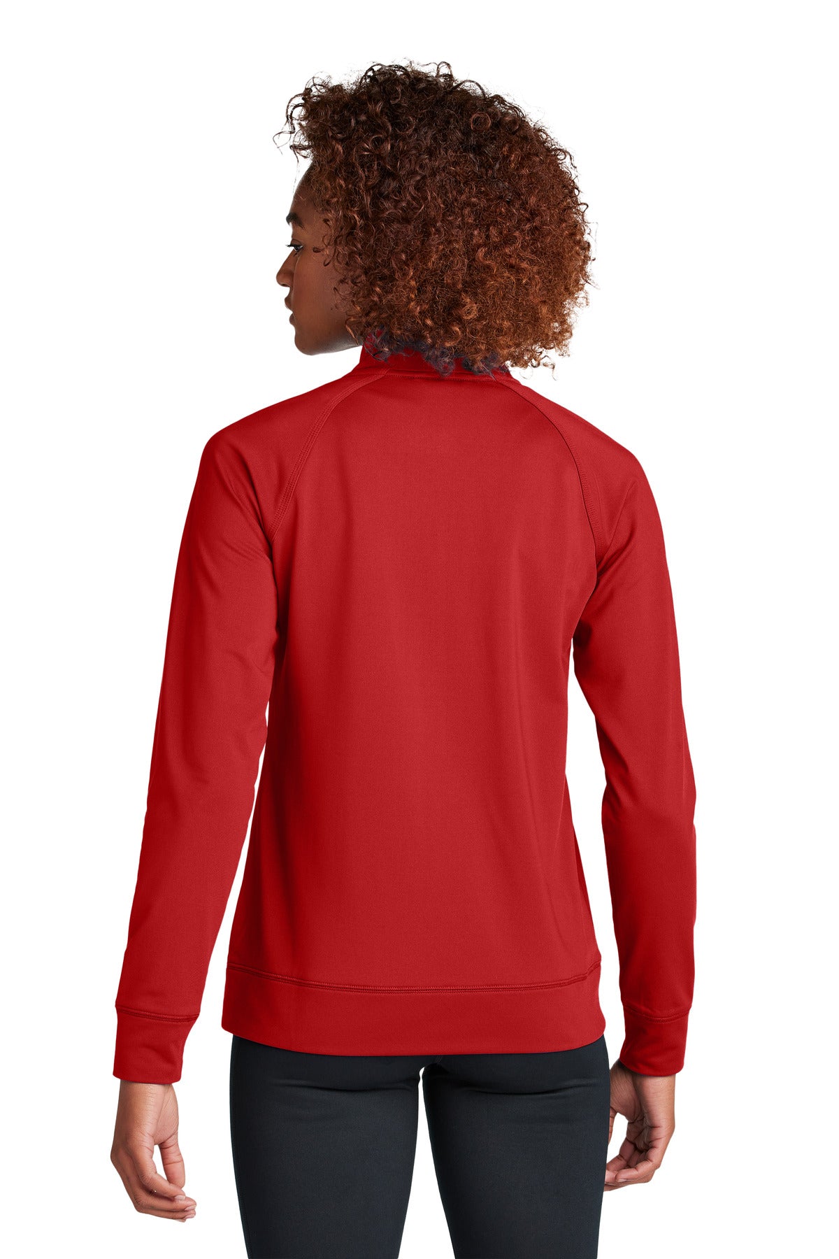 DeepRed Sport-Tek Women's Sport-Wick Stretch Full-Zip Cadet Jacket LST857 plain