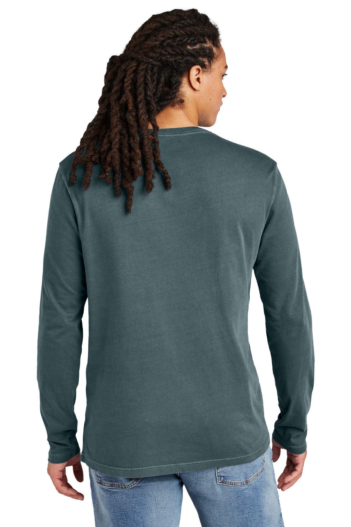 DeepStlBlu District Wash Long Sleeve Tee DT2103 plain