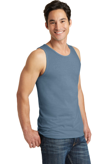 Denim Blue Port & Co Beach Wash Garment-Dyed Tank. PC099TT plain