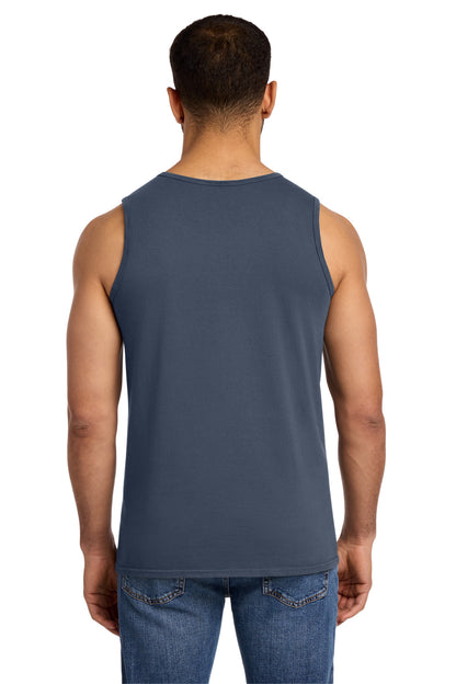 Denim Blue Port & Co Beach Wash Garment-Dyed Tank. PC099TT plain