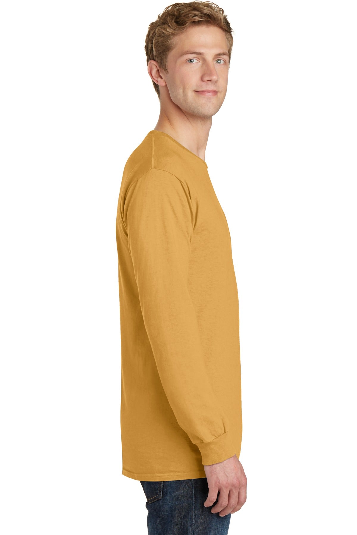Dijon Port & Co Beach Wash Garment-Dyed Long Sleeve Tee PC099LS plain